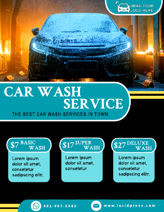 Professional Looking Car Wash Flyer Template