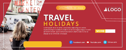 Red Travel Holidays Horizontal Print Banner