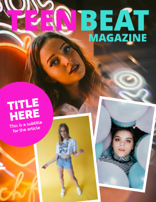 Photo Collage Teen Magazine Cover Template 
